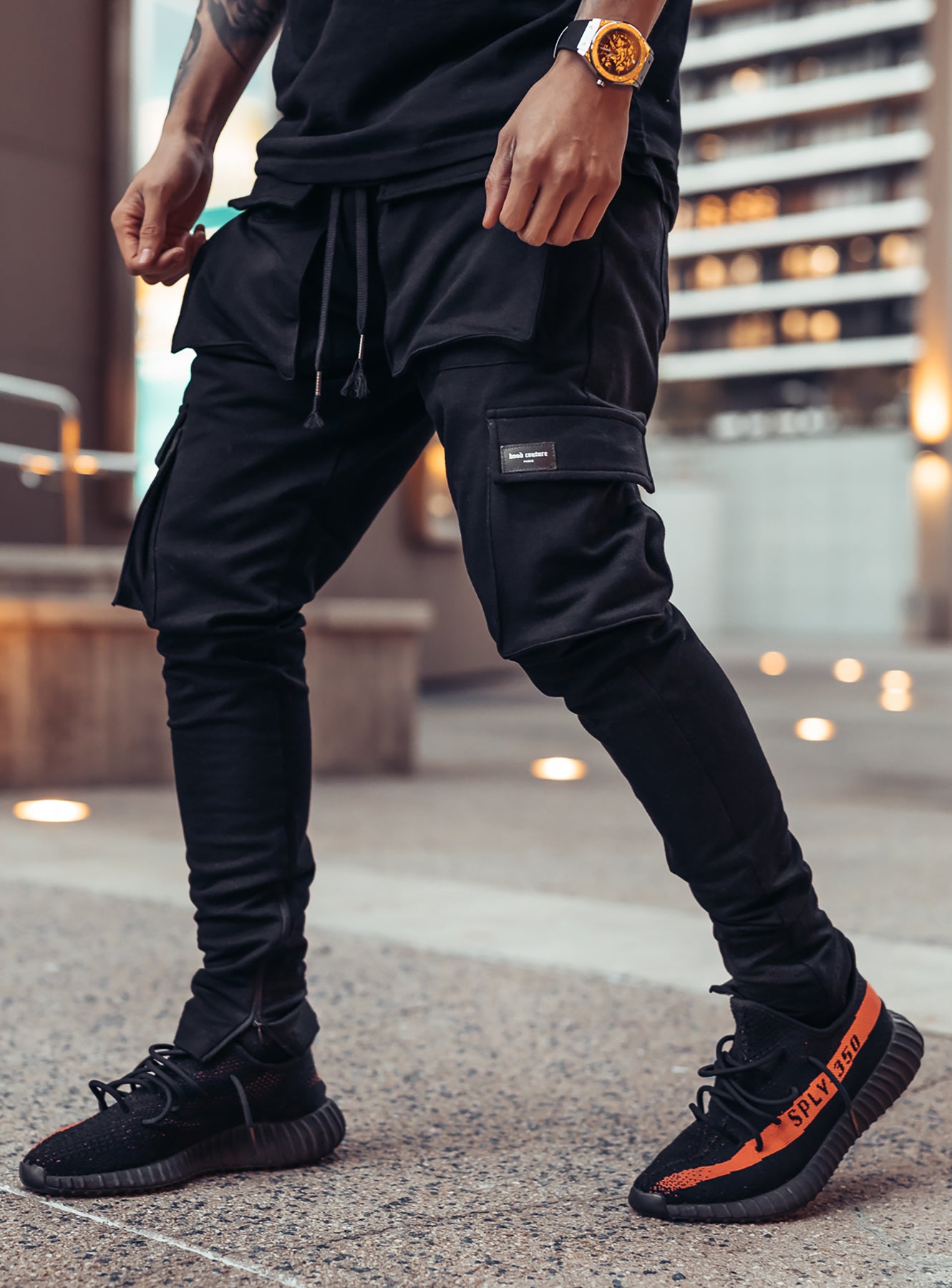 Utility Cargo Pants V1 in All Black