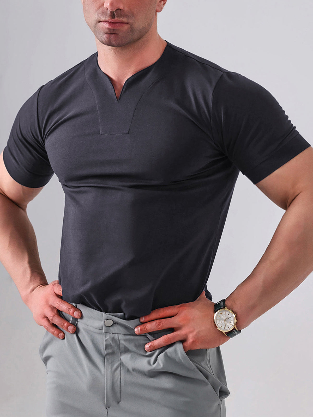 M's Society V-neck Short Sleeve T-shirt