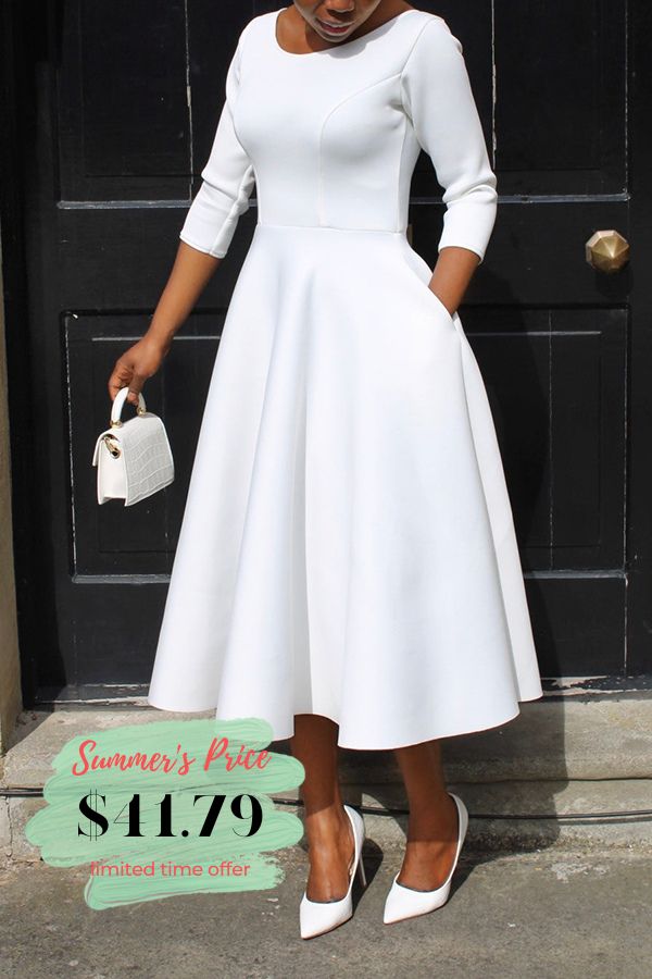 Pearl Love 3/4 Sleeve Swing Dress