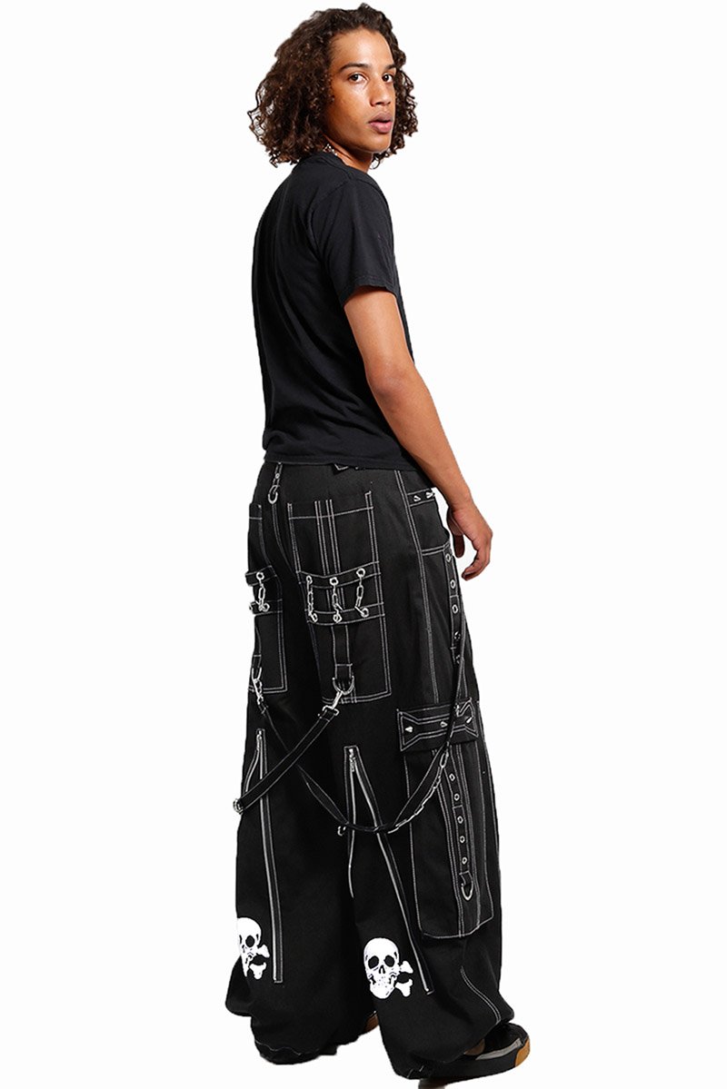 Back Up Skull Pants Black / White