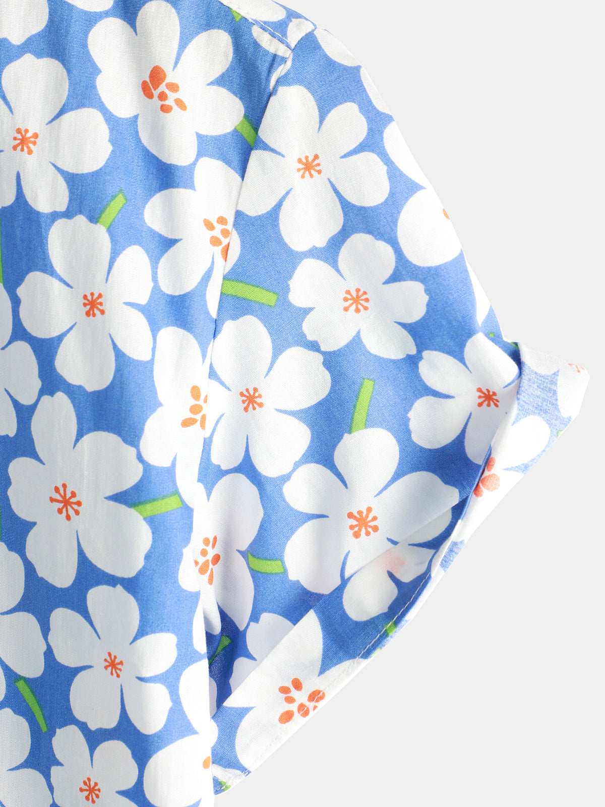Men's Floral Print Holiday Flower Casual Short Sleeve Shirt