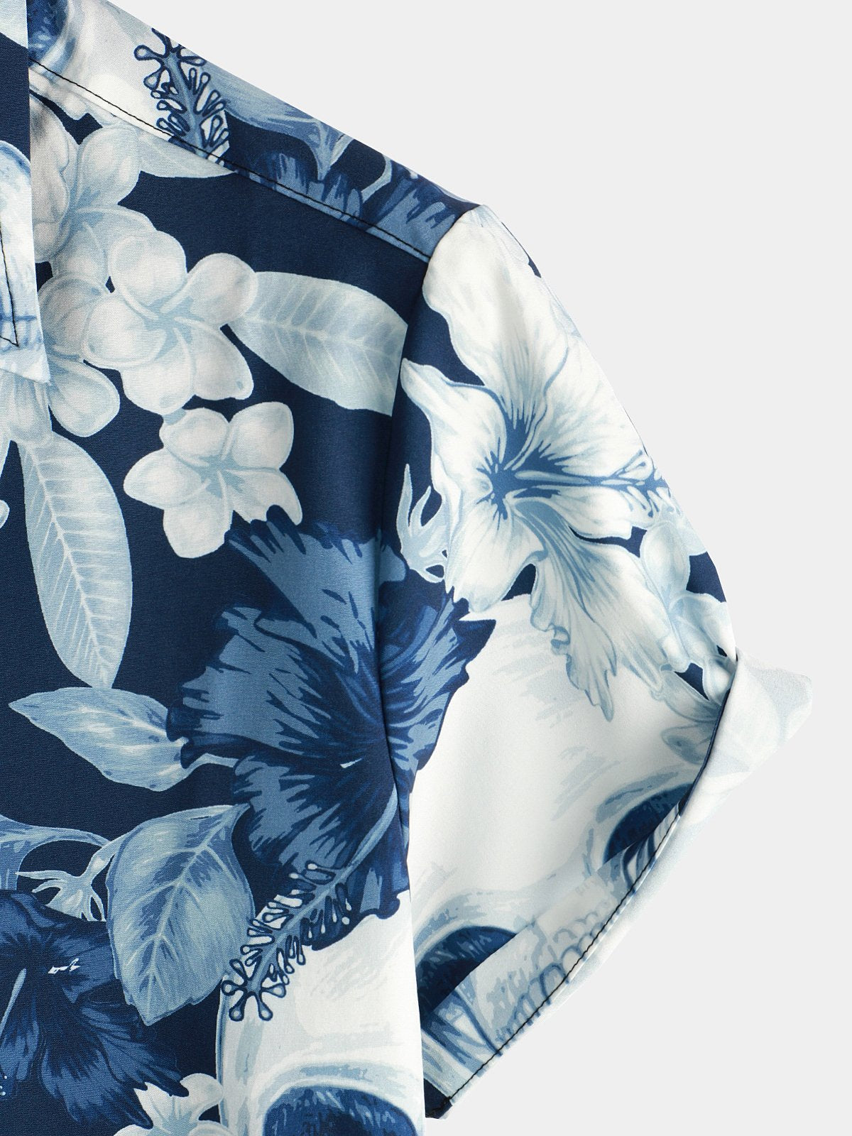 Men's Skull Rose Print Short Sleeve Hawaiian Shirt
