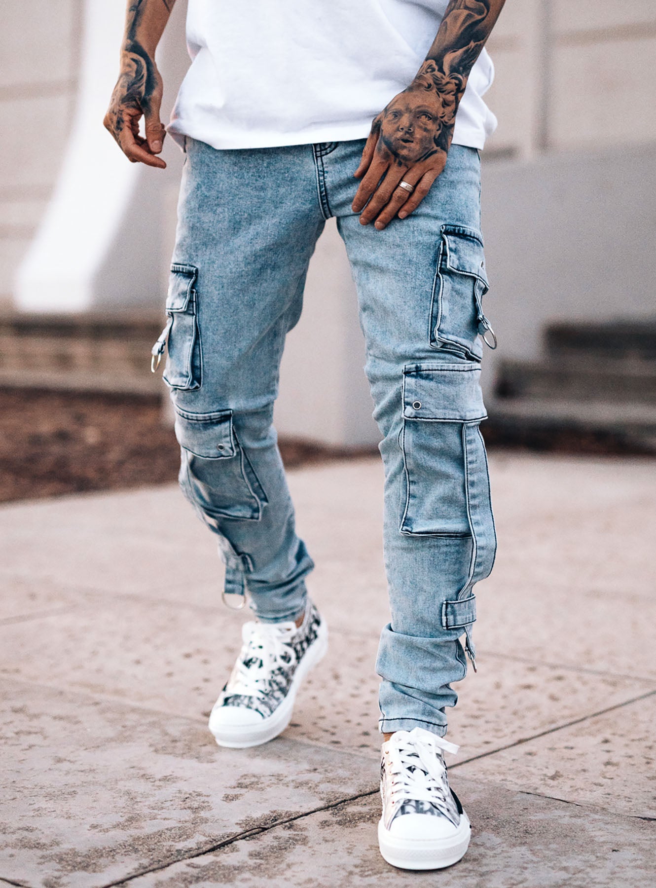 Cargo Jeans V7 in Blue