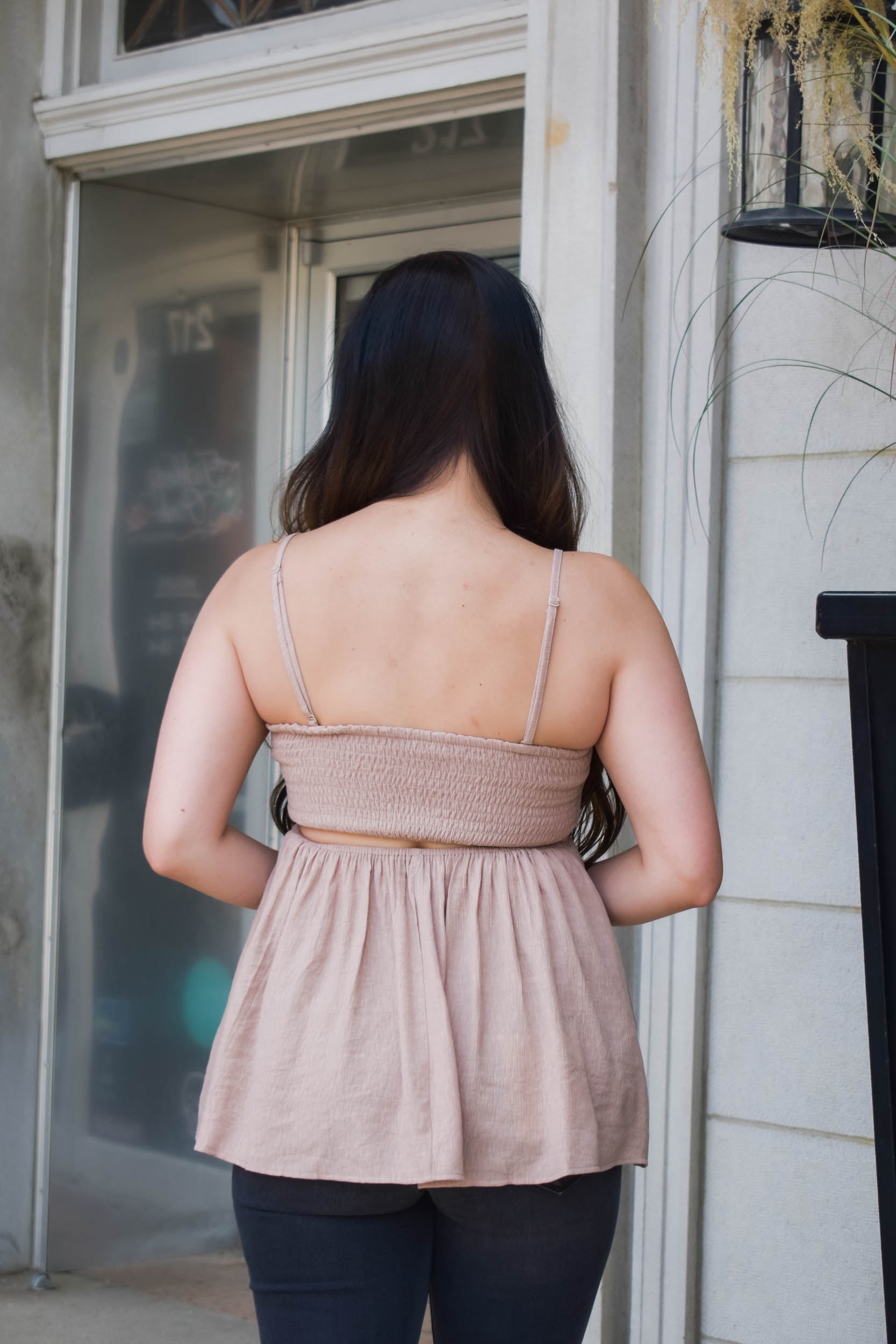 Mila Open Back Tunic Top | Mauve