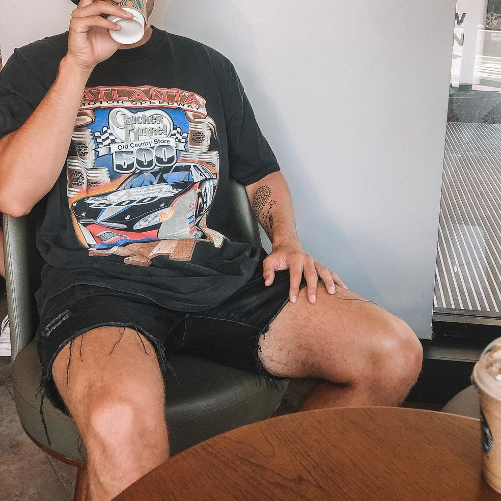 Street Racing Graphic Print Vintage T-shirt