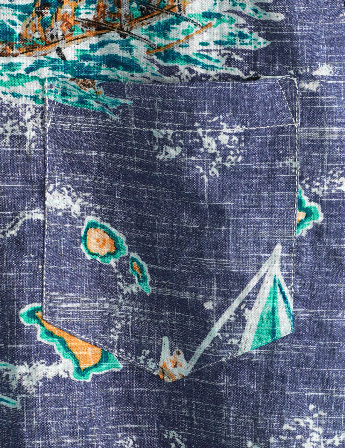 Men's Cotton Navy Blue Hawaiian Islands Cruise Beach Button Up Pocket Summer Short Sleeve Aloha Shirt