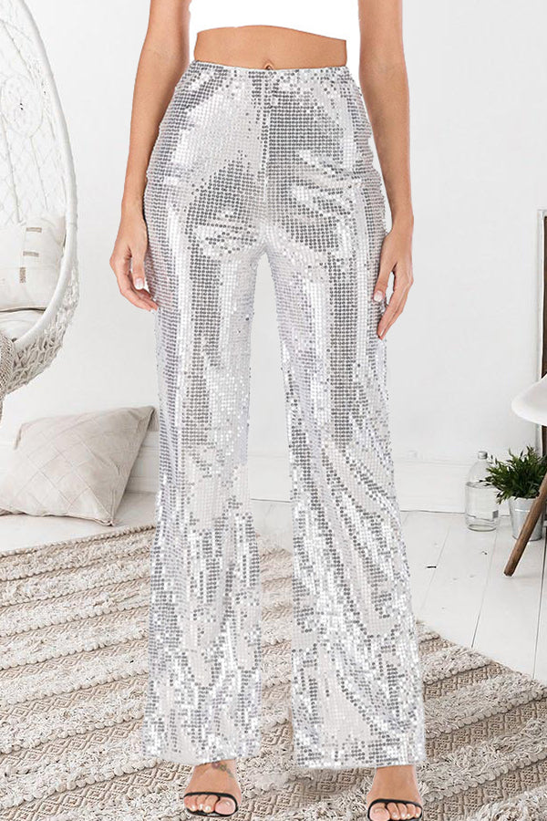 Sequin Flare Leg Pants