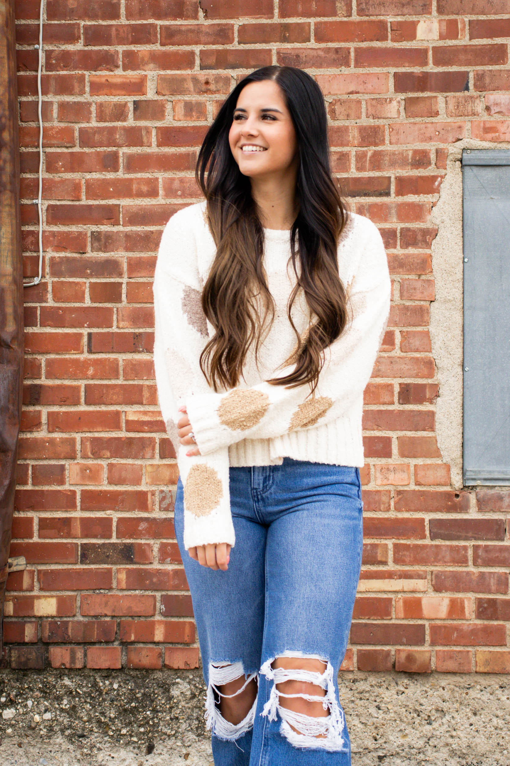 Hazel Polka Dot Sweater | Cream Combo