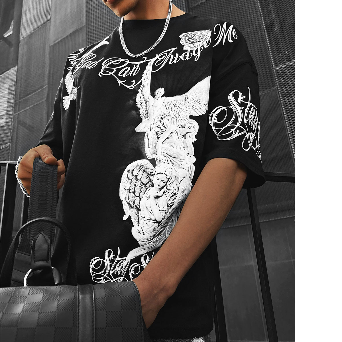 Men's Oversized Fashion Print T-Shirt