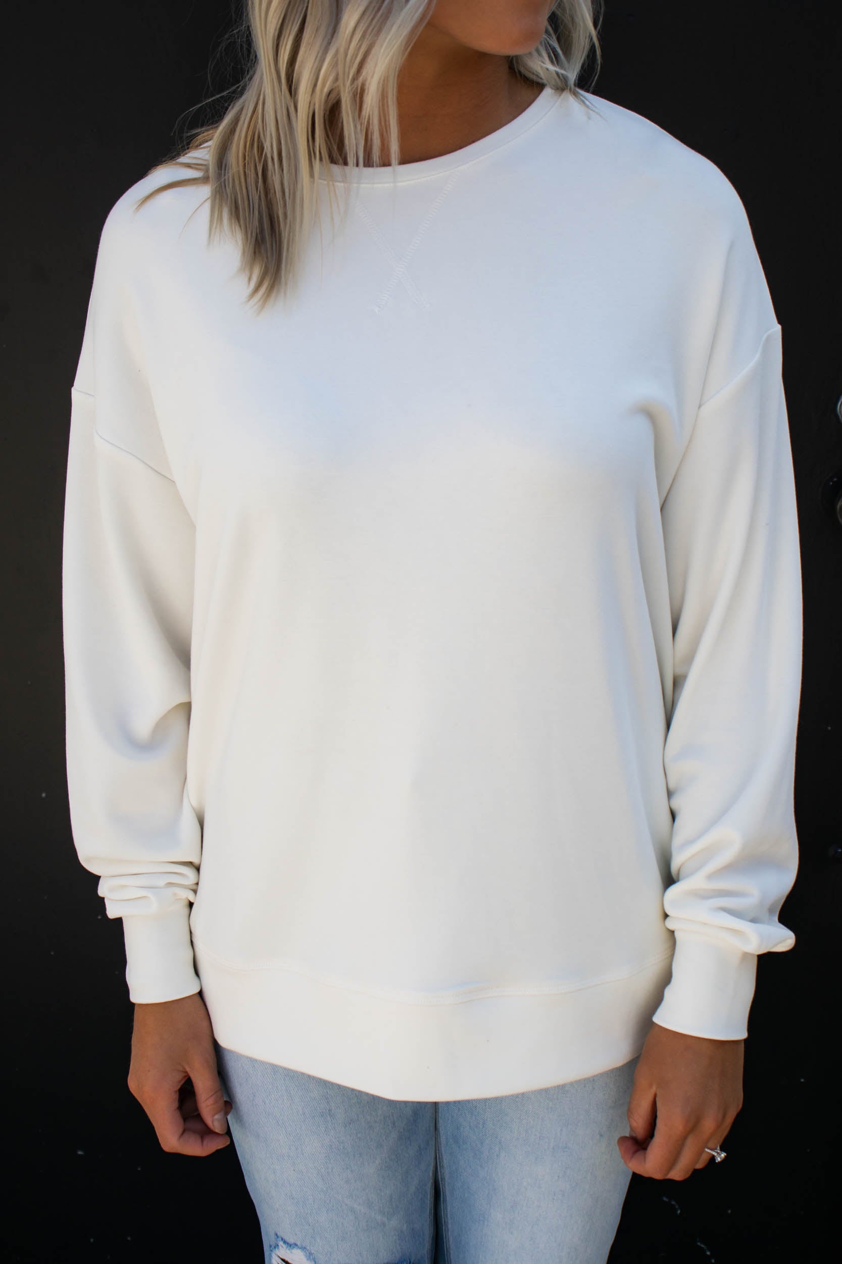 Willow Oversized Long Sleeve Top | White