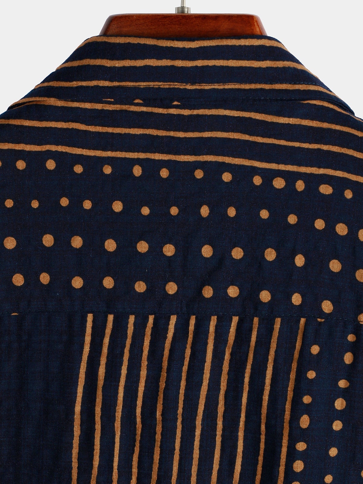 Men's Navy Blue Stripe Summer Short Sleeve Shirt