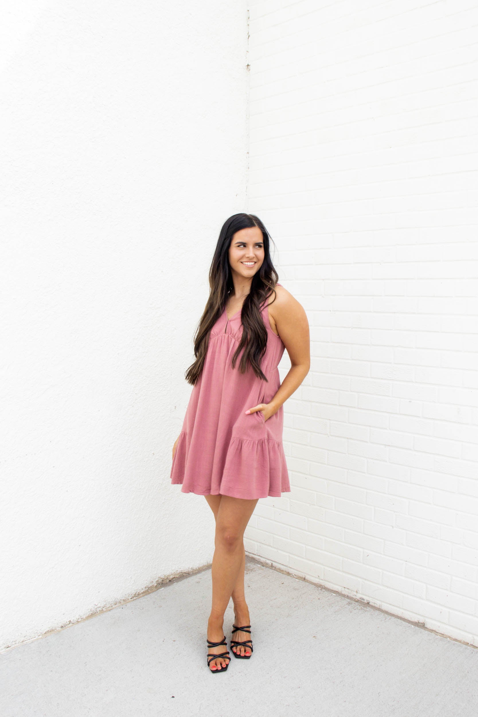 Kingsley Babydoll Mini Dress | Red Bean