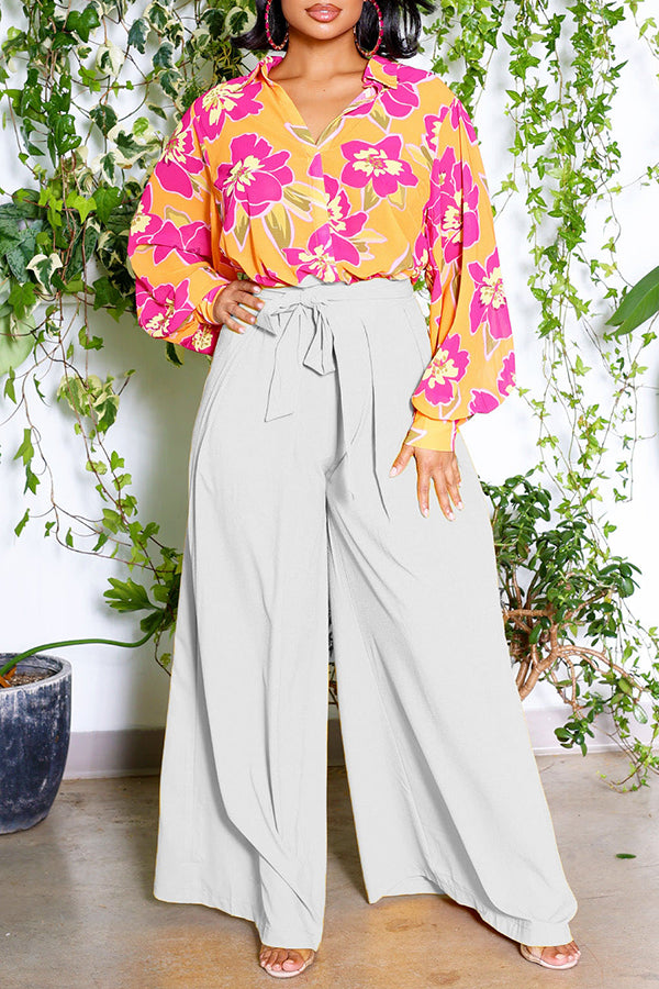 Chic Tie Front Wide Leg Pants