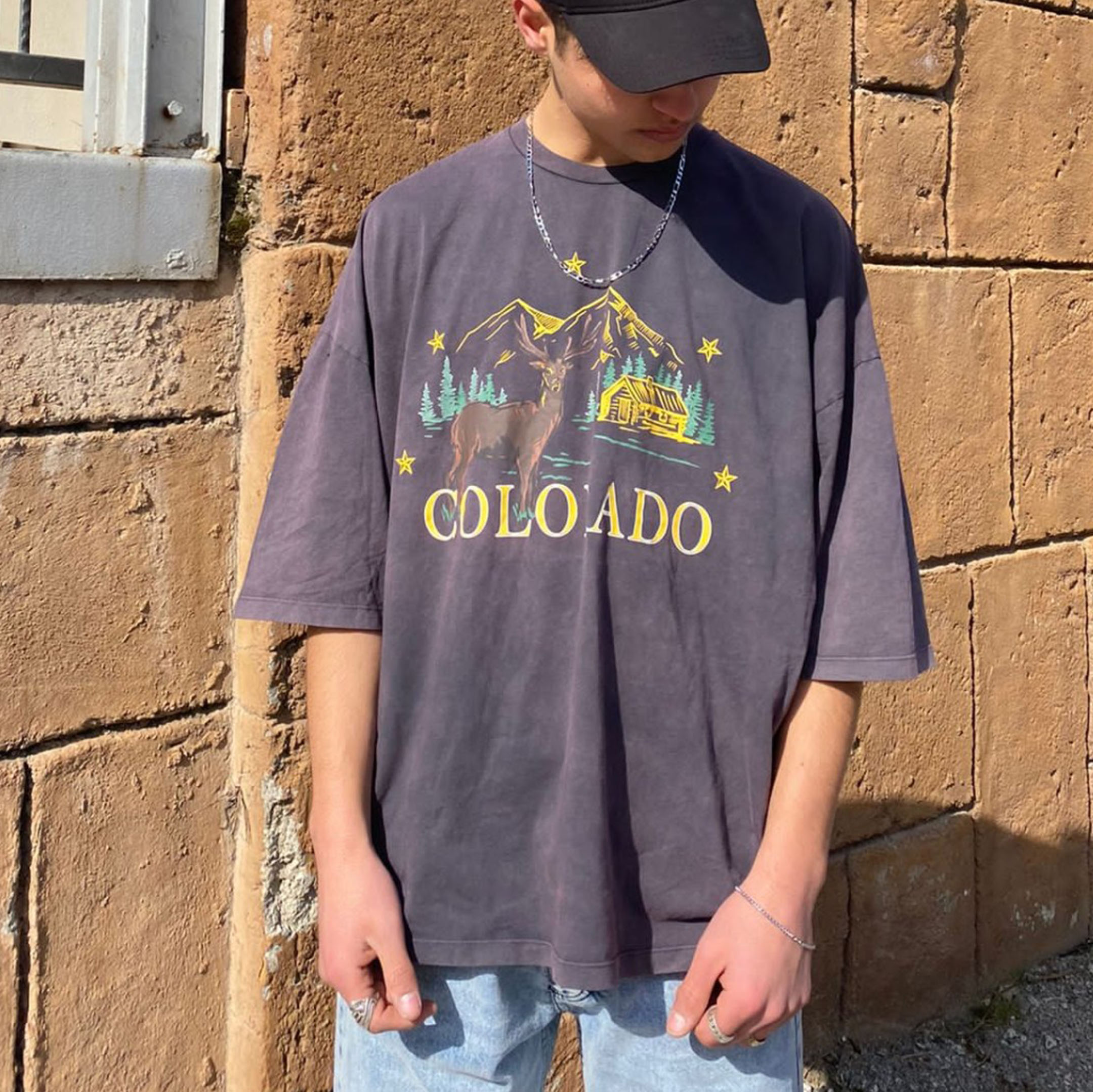 Retro Oversized Colorado Print T-Shirt