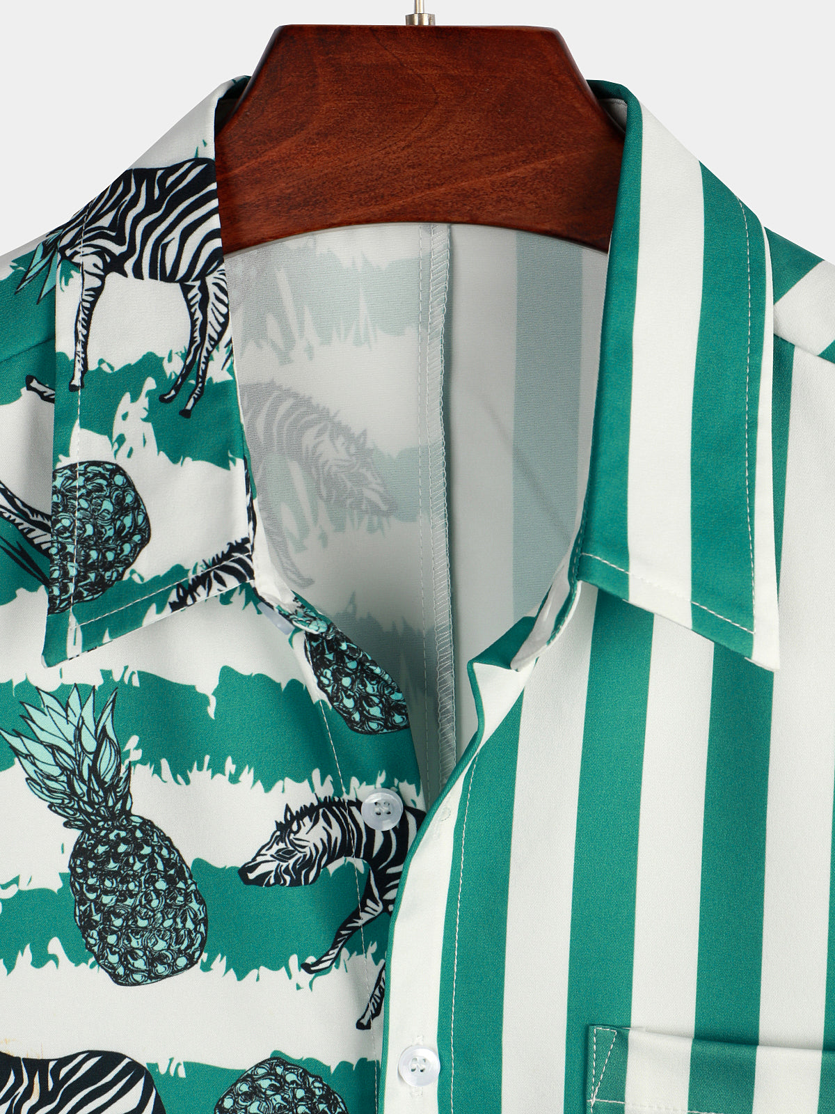 Men's Leopard & Striped Pocket Holiday Casual Shirt