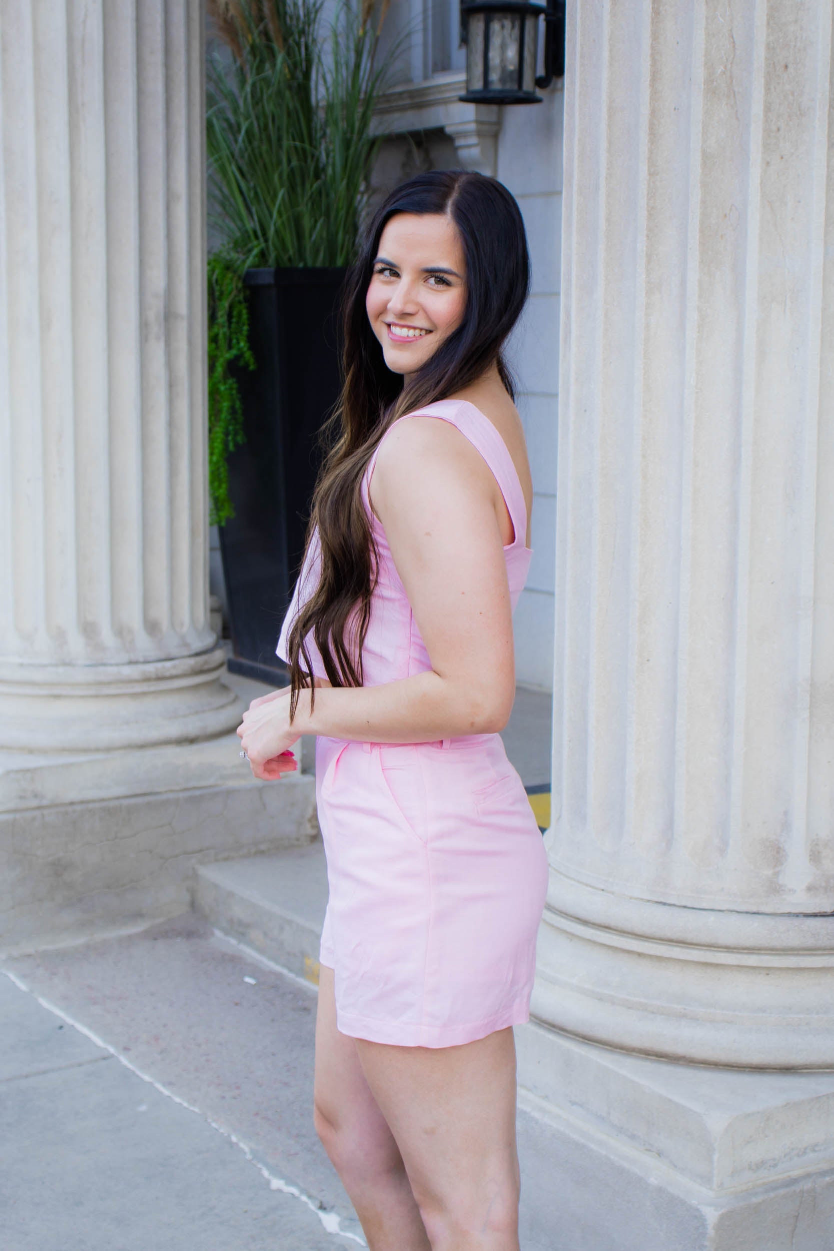 Connie Linen Short Set | Pink