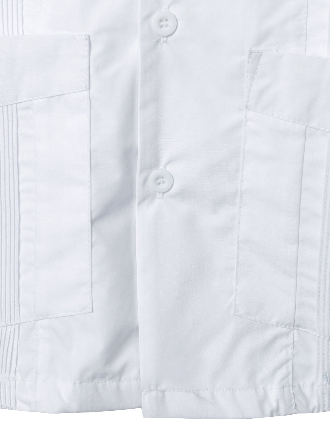 Men's Casual Summer Pocket Short Sleeve Button Up Cuban Guayabera Shirt