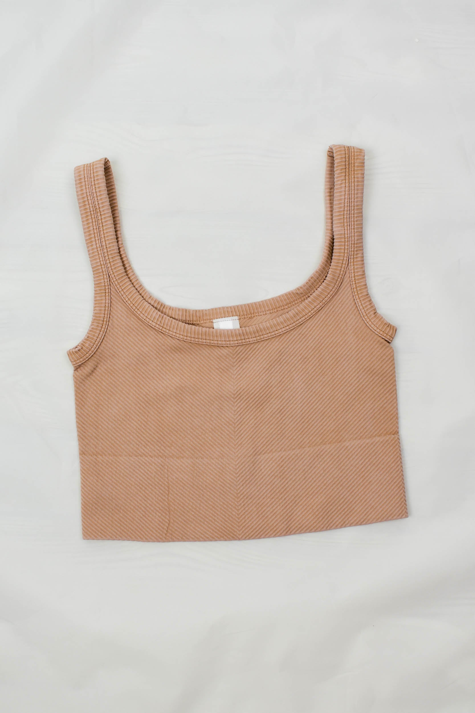 Astrid Chevron Crop Top | Vintage Beige