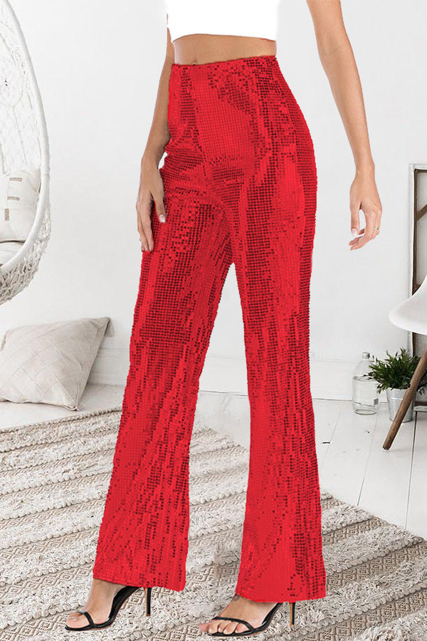 Sequin Flare Leg Pants