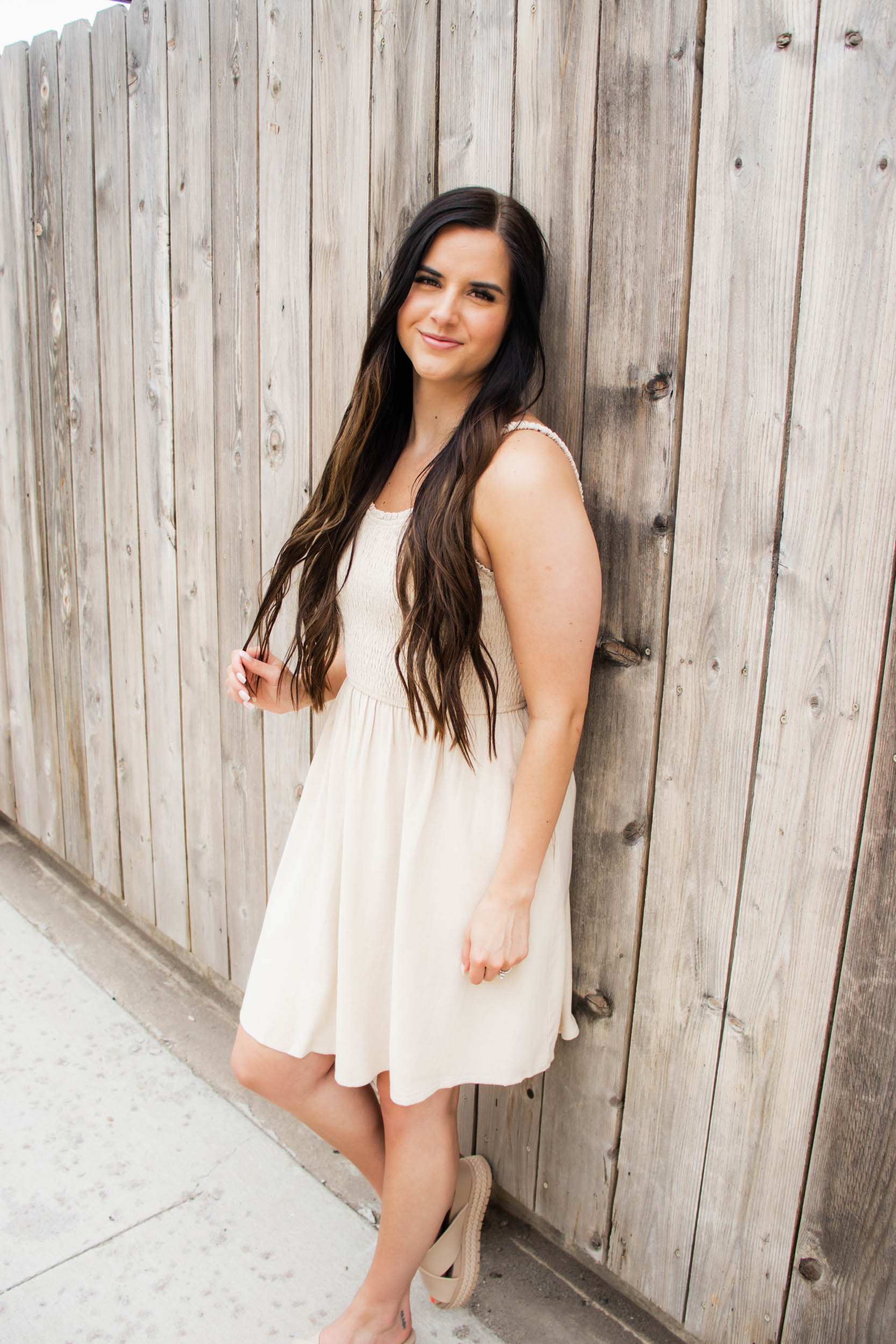 Kenna Smocked Mini Dress | Natural
