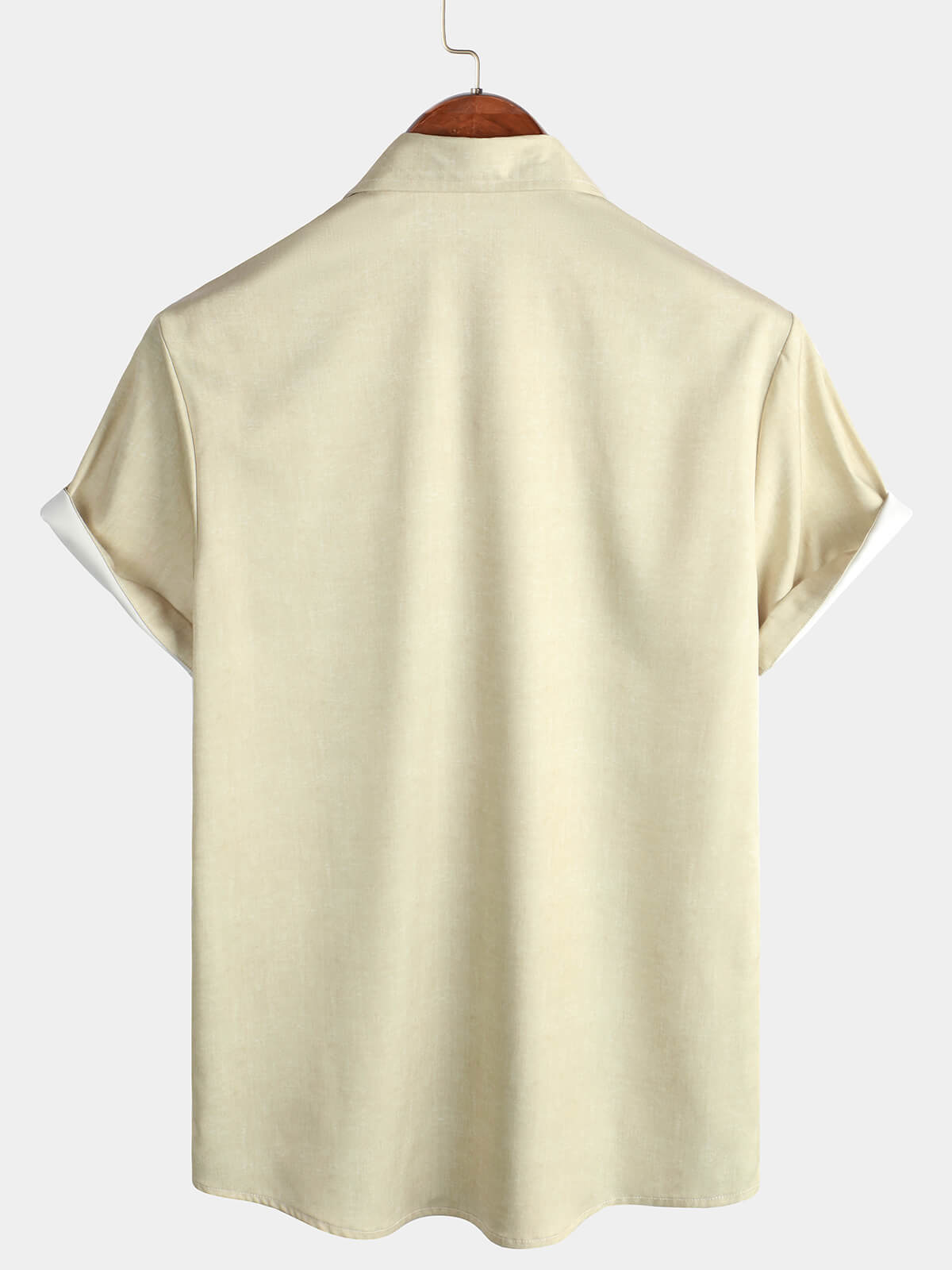 Men's Casual Geometric Blue Bowling Striped 50s Vintage Short Sleeve Button Up Shirt