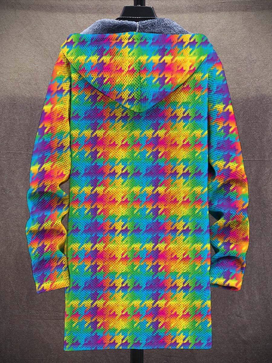 Men's Art Colorful Long-Sleeved Fleece Sweater Coat Cardigan
