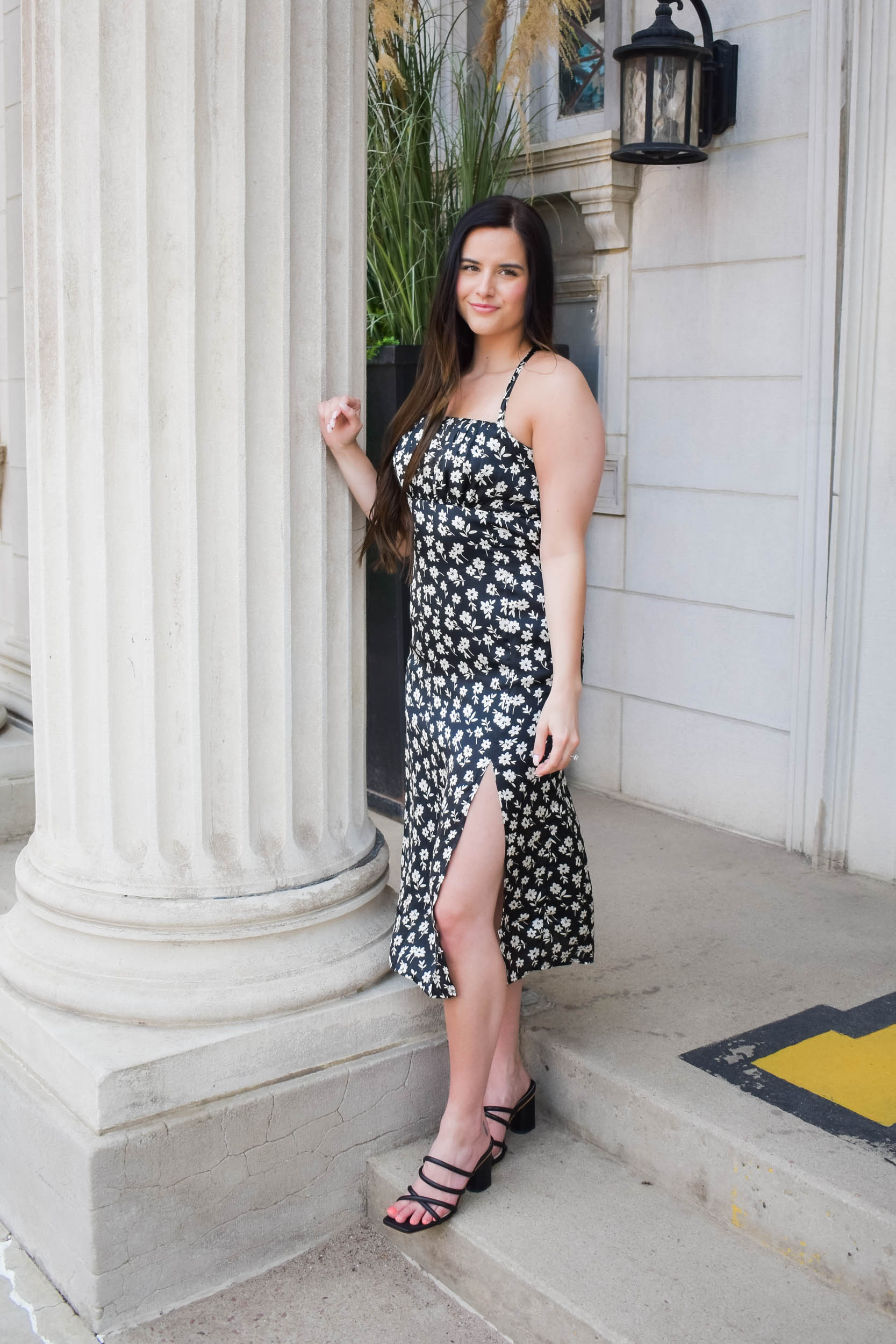 Raven Floral Print Maxi Dress | Black/Ivory