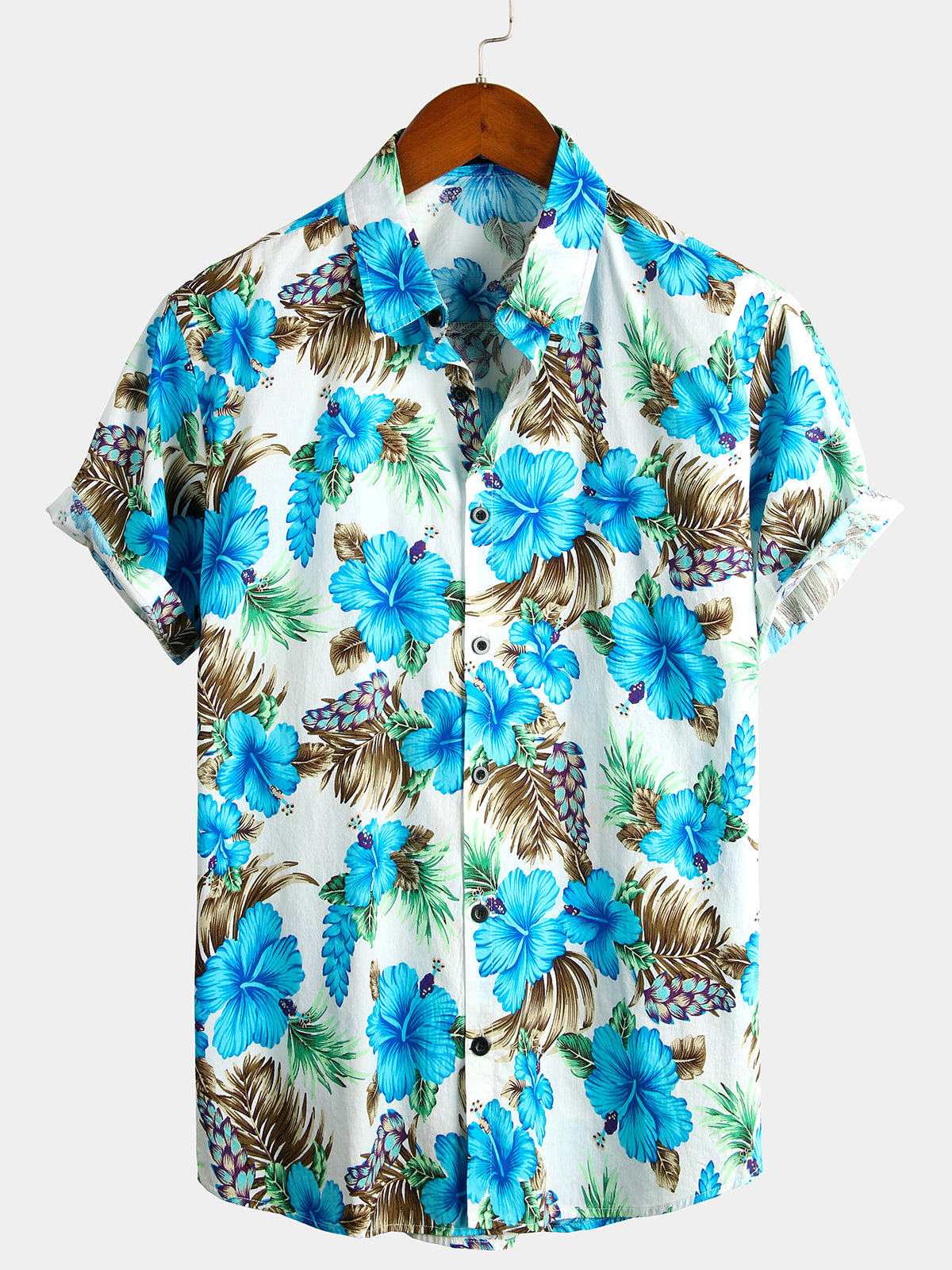 Men's Flower Cotton Tropical Hawaiian Shirt