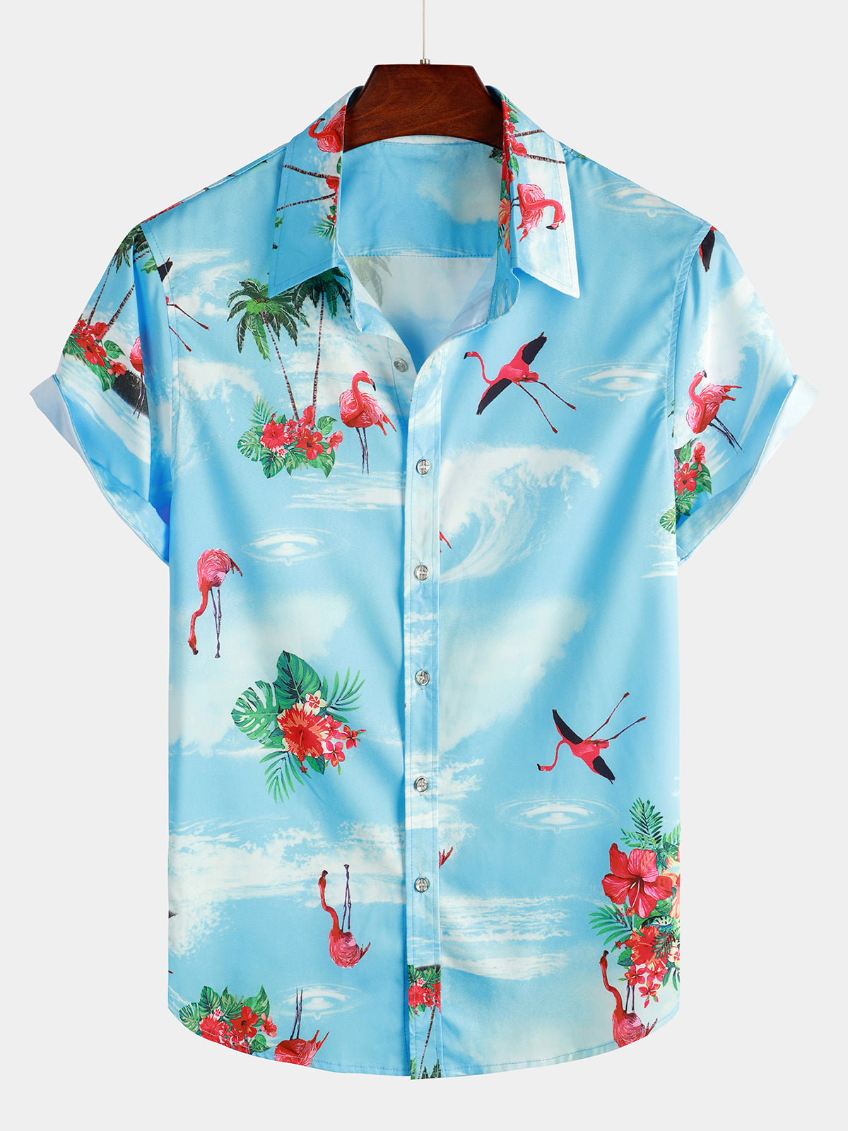 Men's Flamingo Floral Tropical Hawaiian Shirt