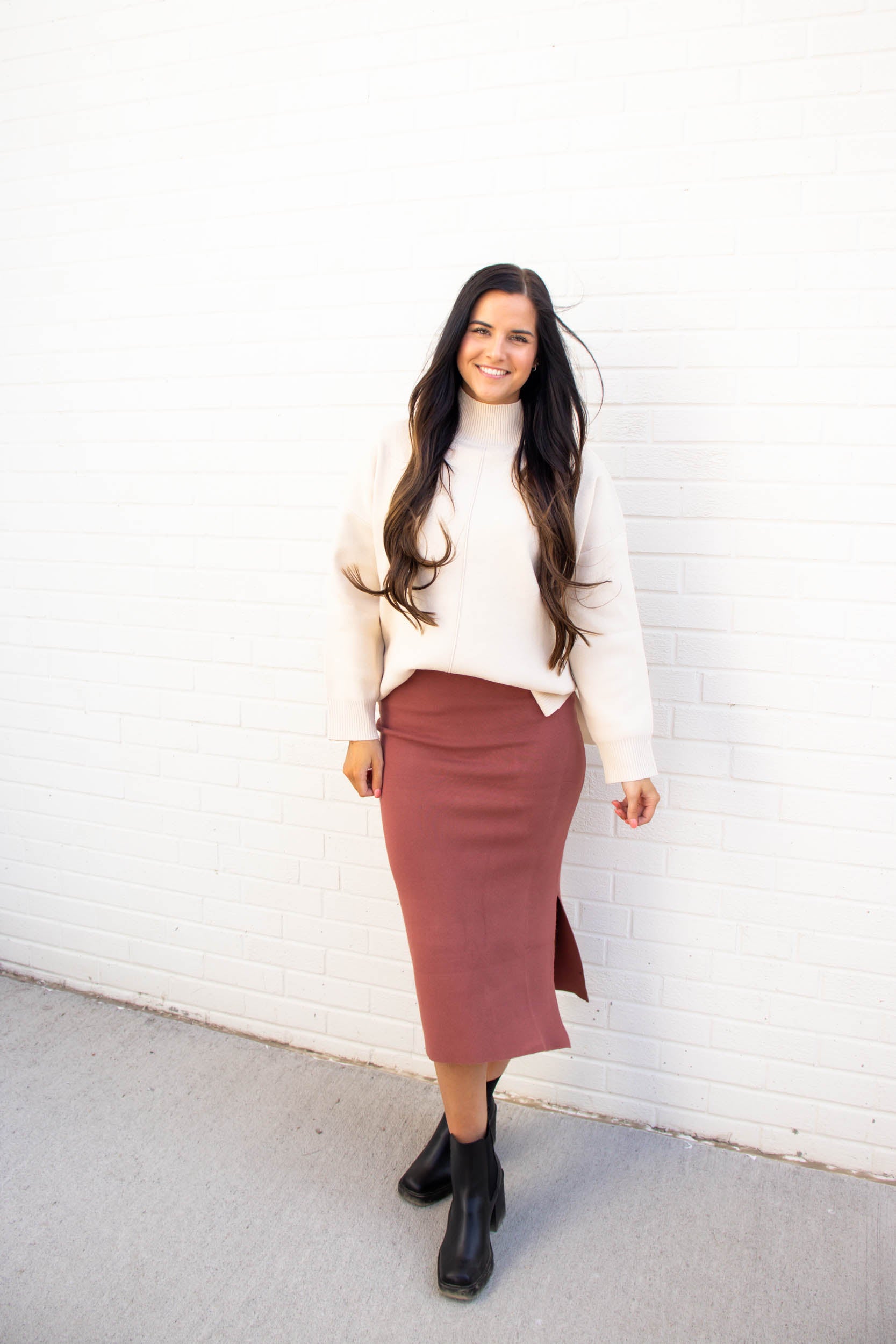 Walker Sweater Midi Skirt | Burl Wood