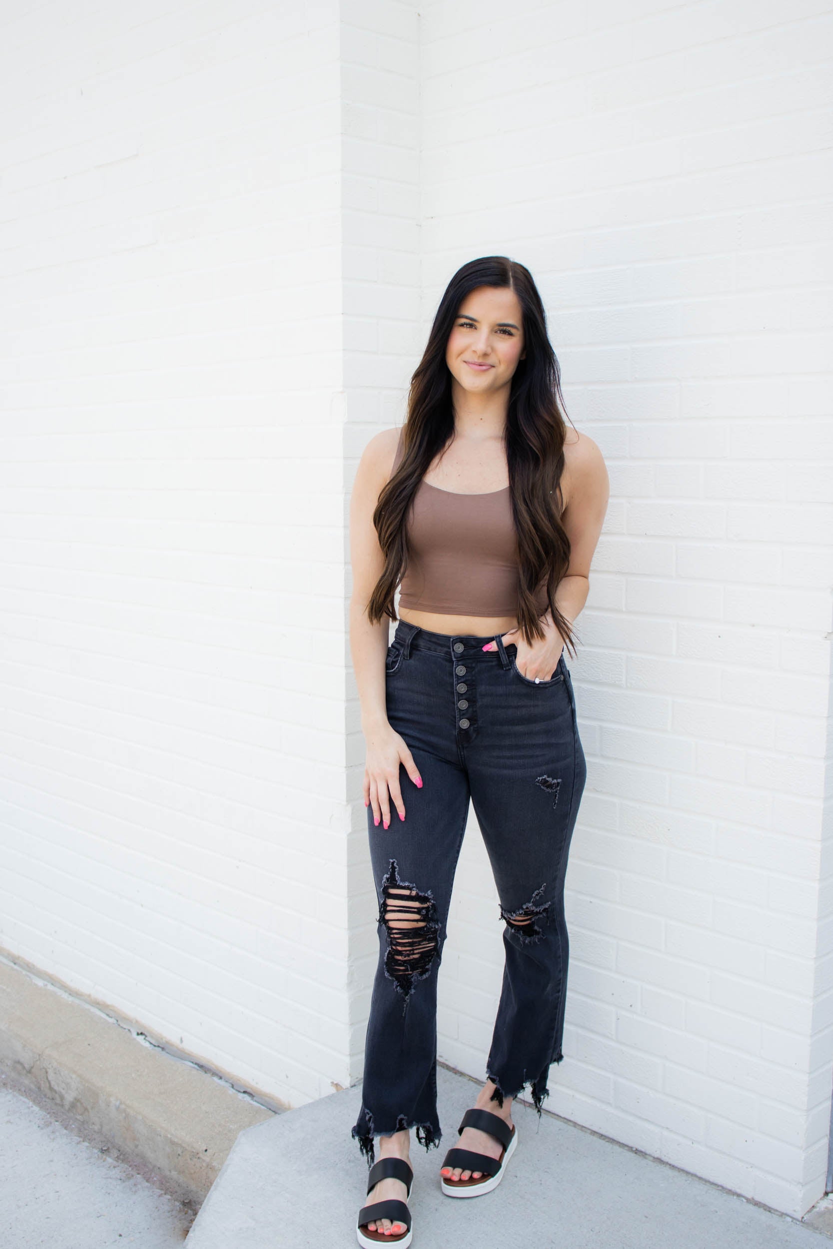 Erin Crop Tank Top | Chestnut