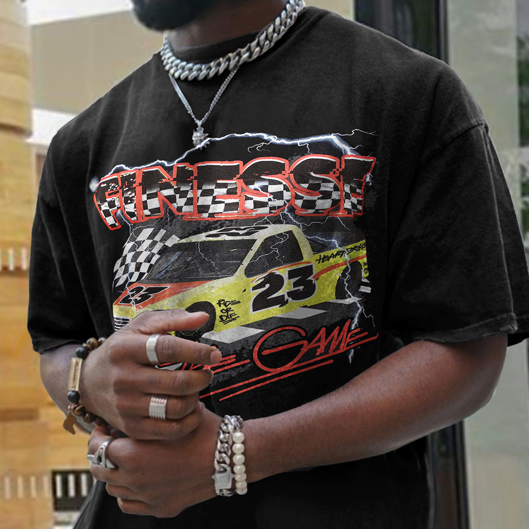 Retro Oversized Men's Motorsports T-shirt