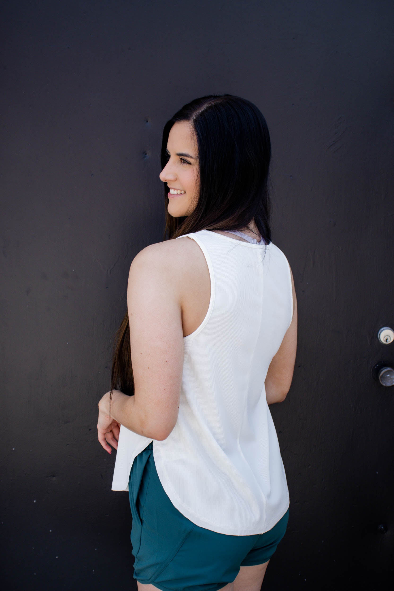 Izzy Side Slit Tank Top | Ivory