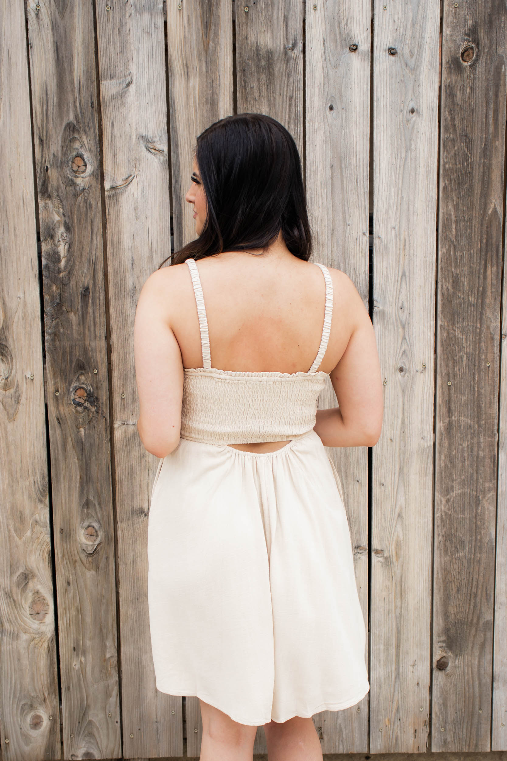 Kenna Smocked Mini Dress | Natural