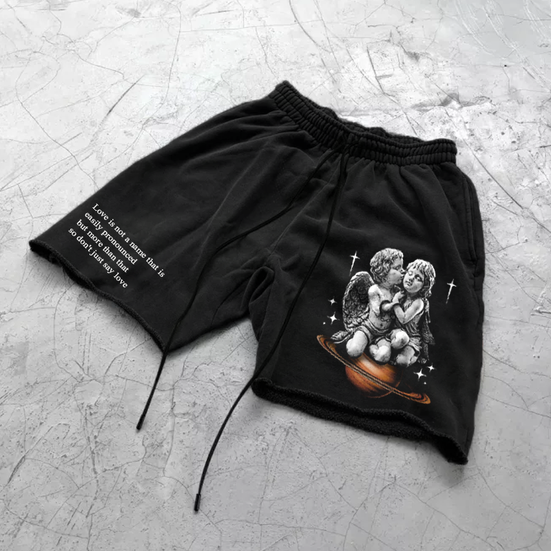 Street Wear Angels Love Sweat Shorts