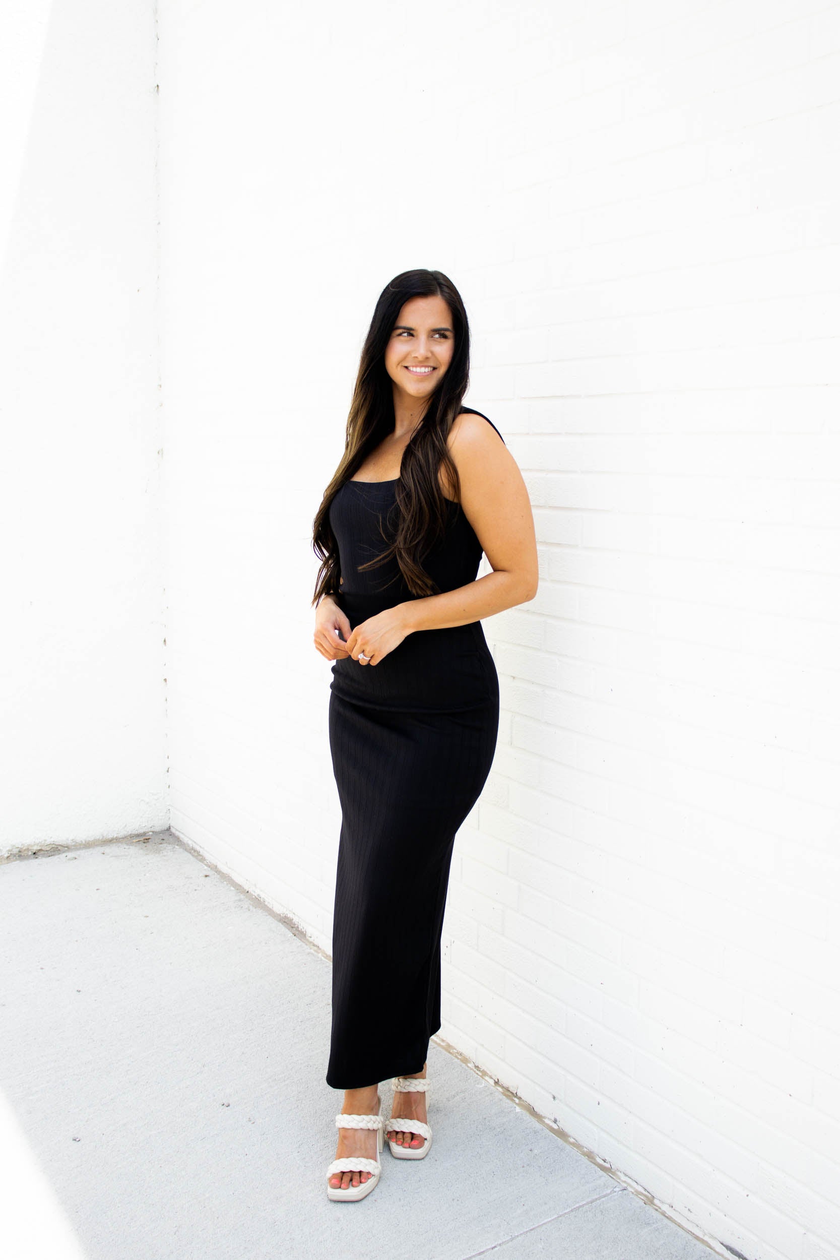 Brielle Low Back Maxi Dress | Black | Forever