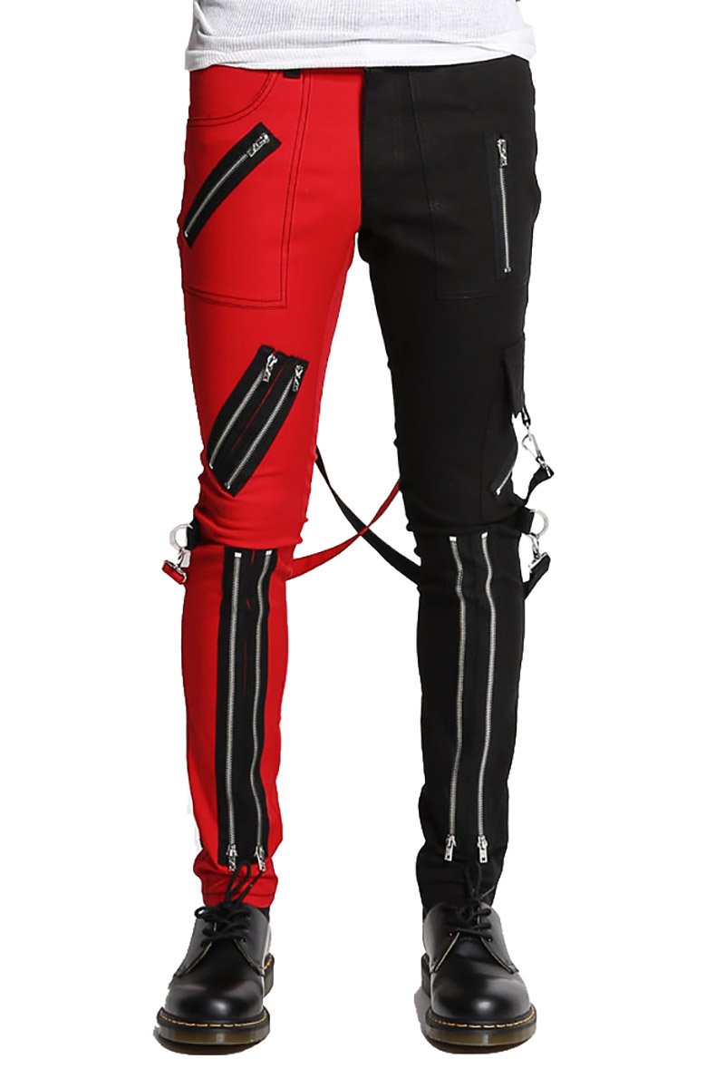 NYC Split Leg Bondage Pants Black/Red