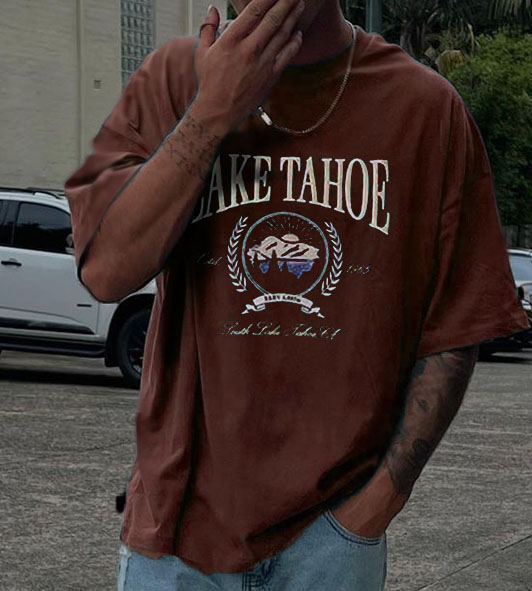 Men's Vintage Clean Oversized Print T-Shirt