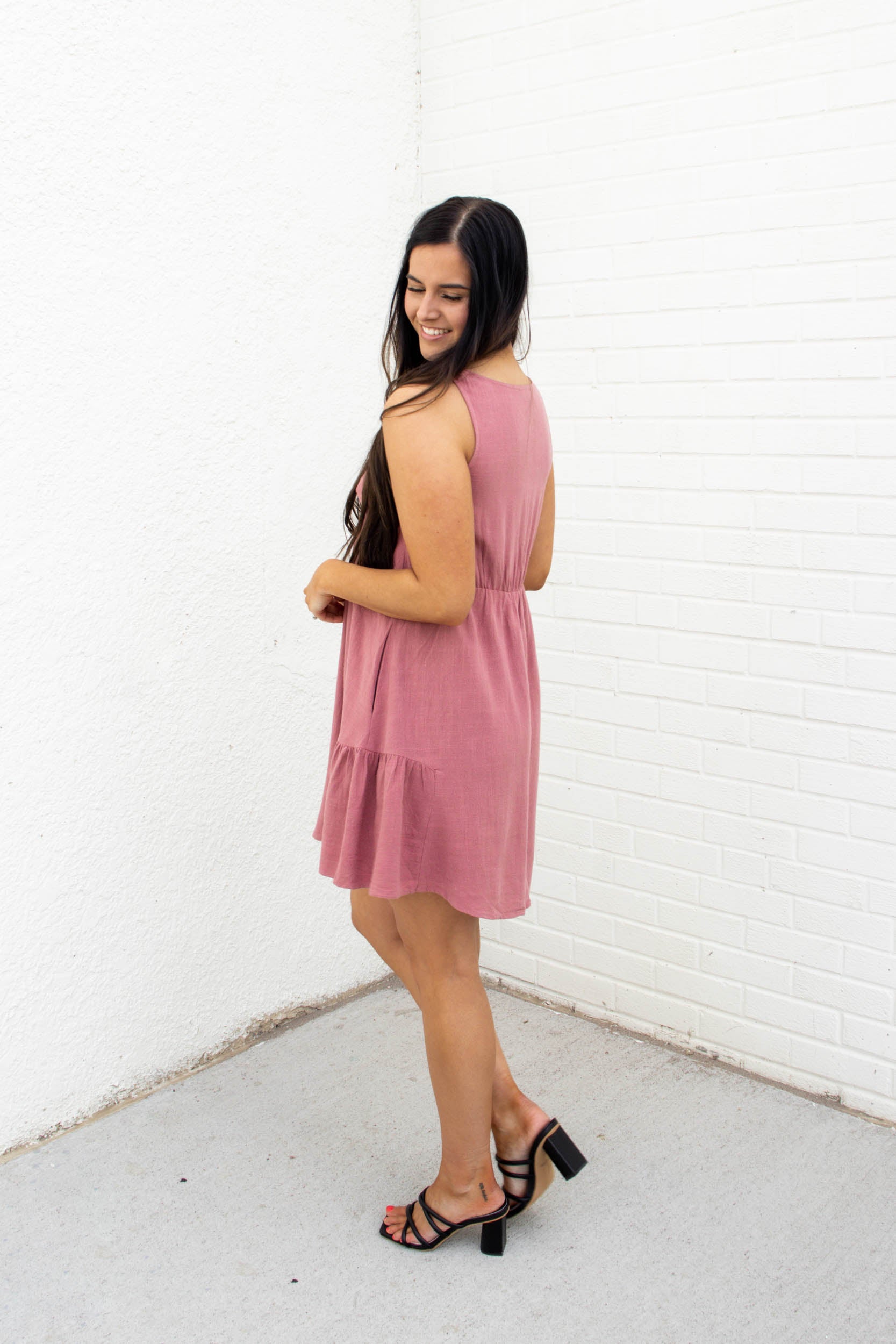 Kingsley Babydoll Mini Dress | Red Bean