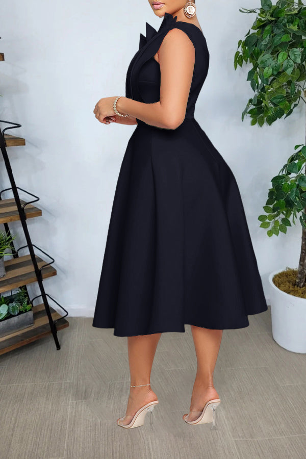 In Bloom One Shoulder Flare A-line Dress