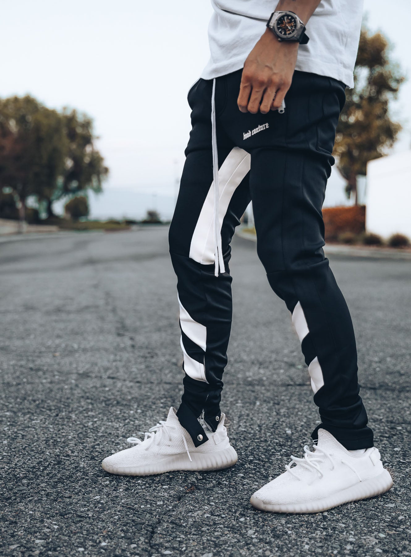 Line Track Pants in Black