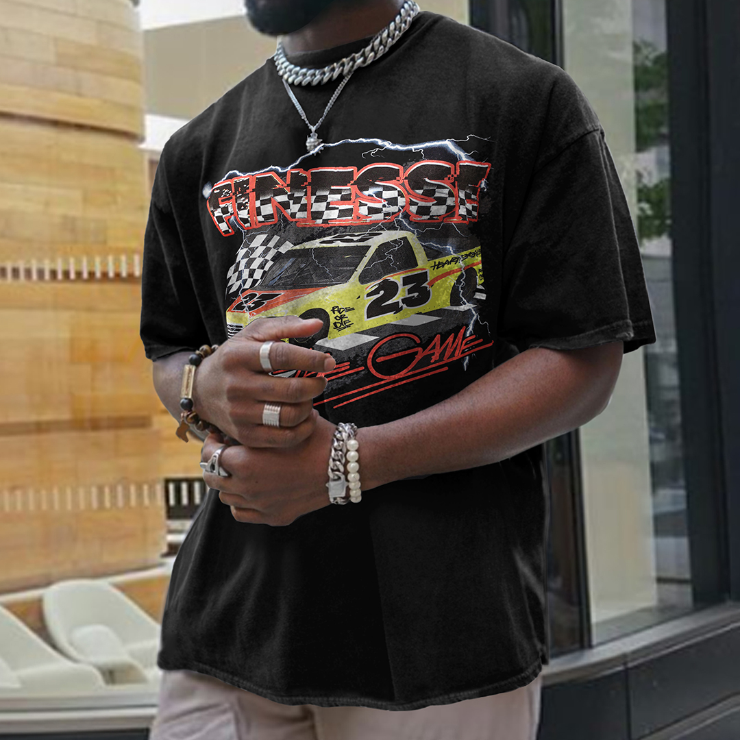Retro Oversized Men's Motorsports T-shirt