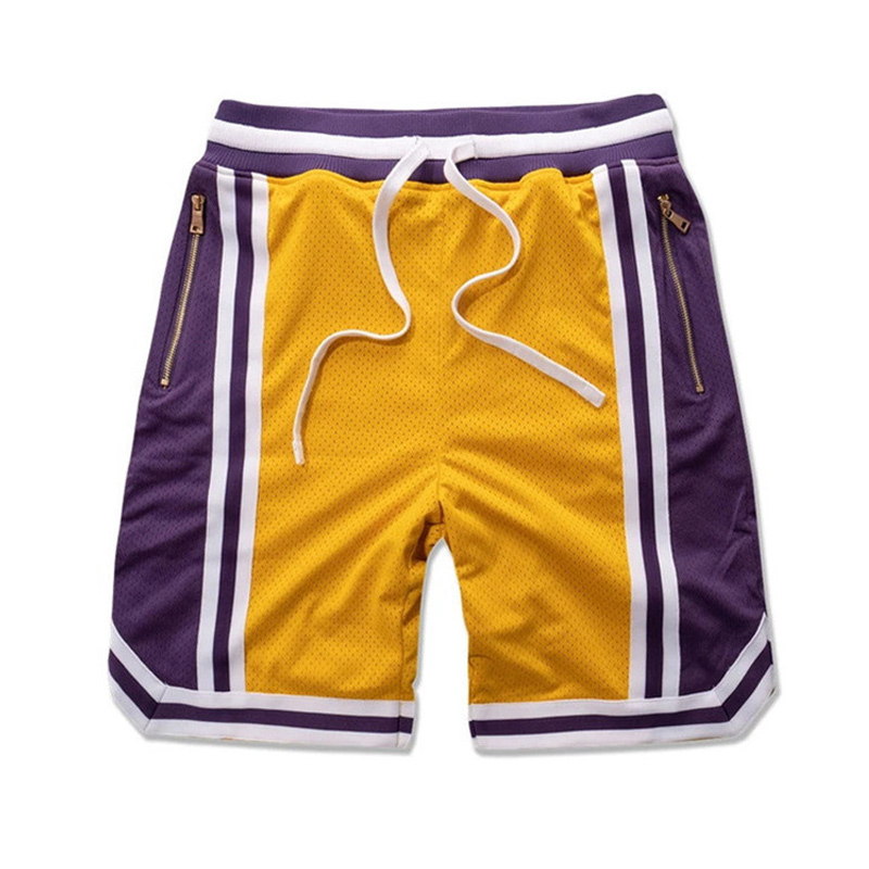 Contrast Panel Mesh Basketball Shorts