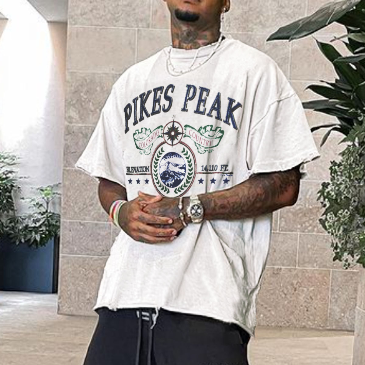 Men's Oversized Vintage Pikes Peak T-Shirt