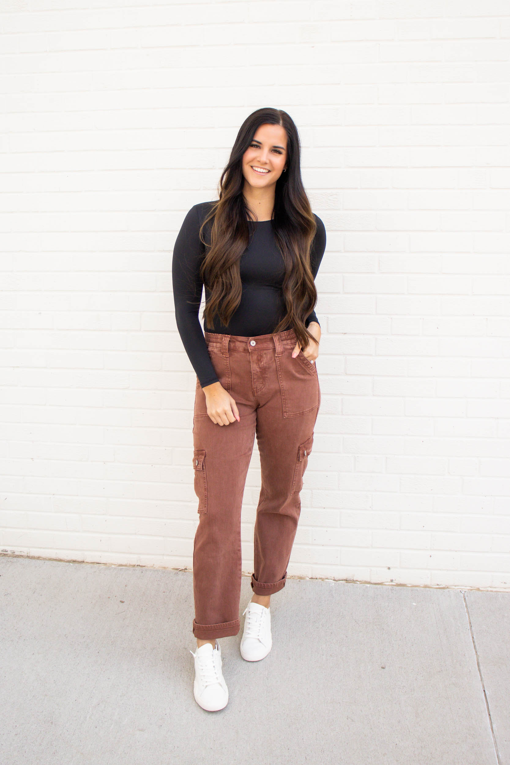 Dixie Mid Rise Straight Cargo Pant | Red Brick