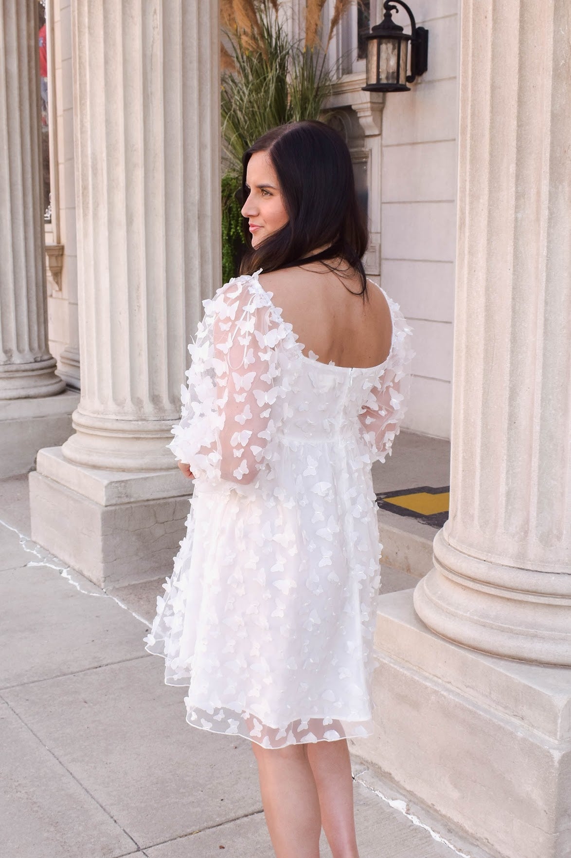 Scarlett Butterfly Babydoll Dress | Off White