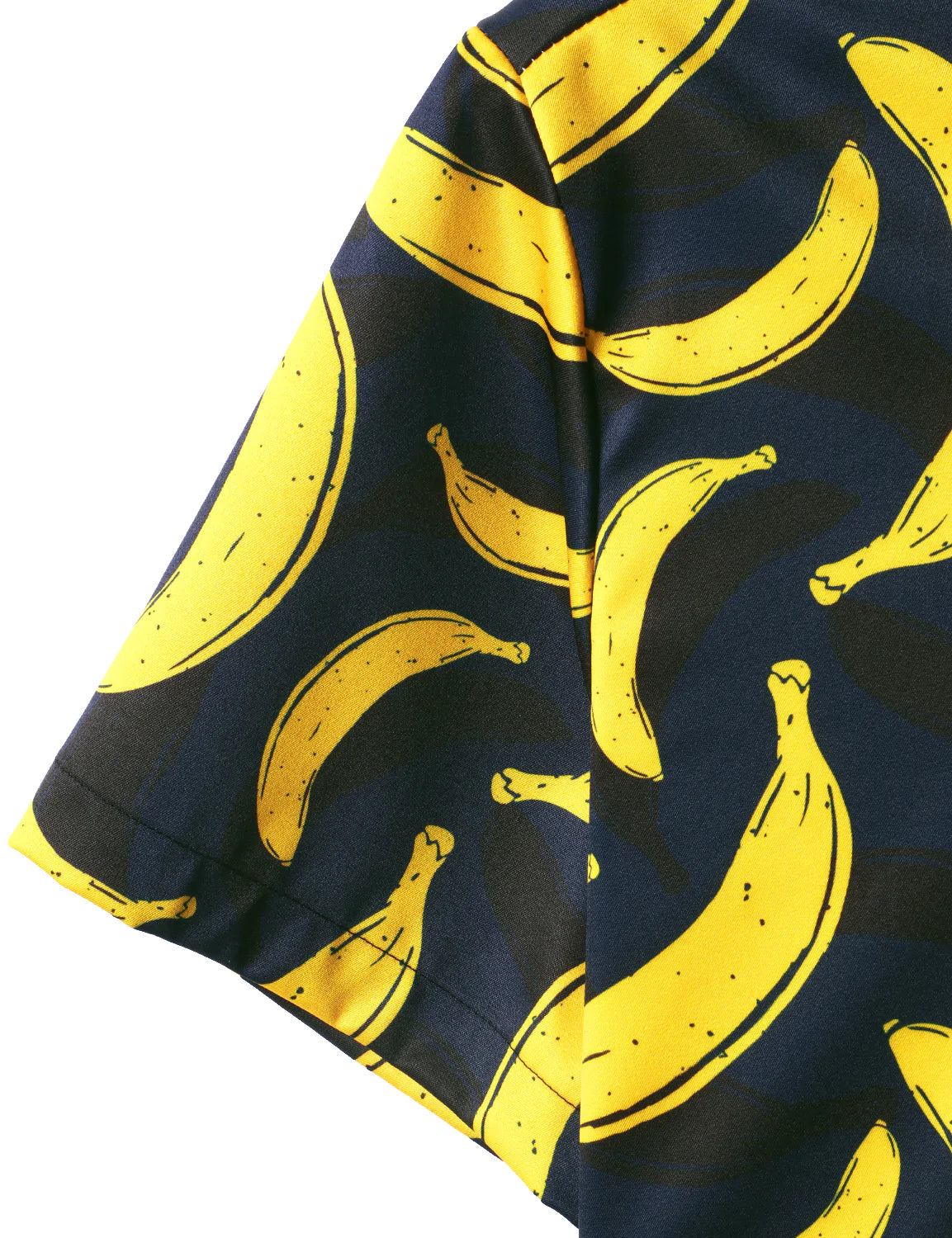 Men's Banana Yellow Striped Print Pocket Tropical Fruit Summer Vacation Casual Short Sleeve Shirt