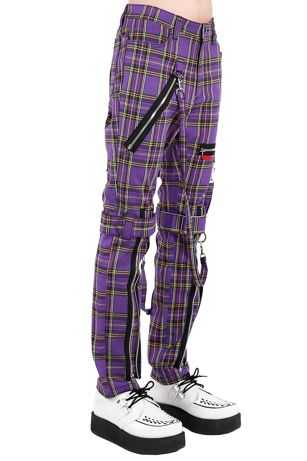 Bondage Pants Violet Plaid