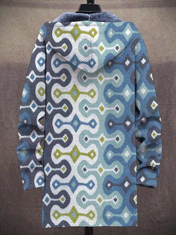 Men's Art Colorful Long-Sleeved Fleece Sweater Coat Cardigan