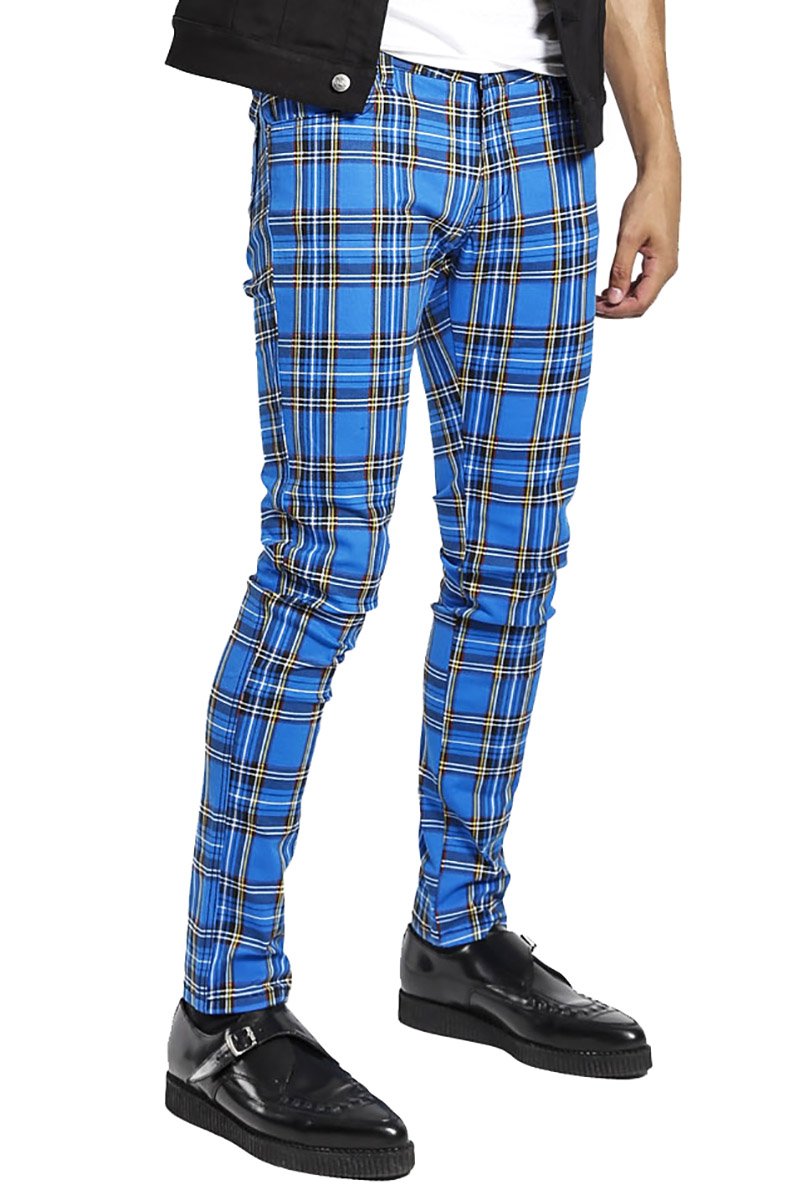 Blue Plaid Rocker Jeans